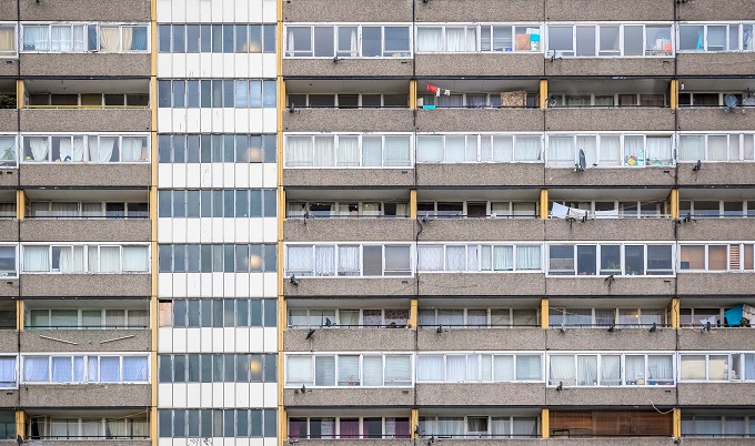 a picture of a tower block of poor housing